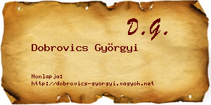 Dobrovics Györgyi névjegykártya